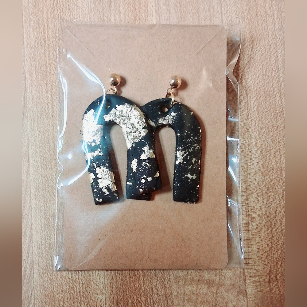 Black and Gold Statement Earrings